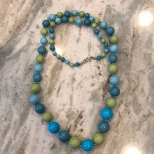 Lime and blue necklace